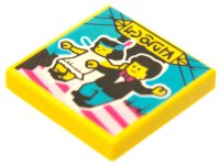 LEGO part Tile 2 x 2 with BeatBit Album Cover - Man and Woman on Stairs Pattern 3068pb1622