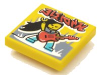 LEGO part Piastrella 2 x 2 with BeatBit Album Cover - Rock Guitarist Pattern 3068pb1630
