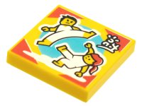 LEGO part Tile 2 x 2 with BeatBit Album Cover - Two Minifigures Dancing Capoeira Pattern 3068pb1632