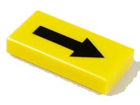 LEGO onderdeel Tile 1 x 2 with Black Arrow Long Pattern 3069p12