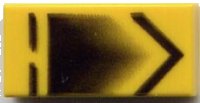 LEGO part Fliese 1 x 2 mit Slave I Motor-Chevron-Muster 3069pb0009