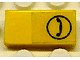 LEGO onderdeel Tile 1 x 2 with Black Telephone Receiver in Circle Pattern (Sticker) - Set 1590-2 (3069pb0042)