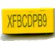 LEGO part Tile 1 x 2 with 'XFxxxxxx' Exo-Code Pattern 3069pb0078
