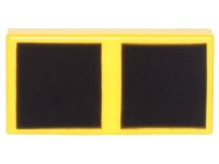 LEGO part Tile 1 x 2 with 2 Black Squares Large Pattern 3069pb0522