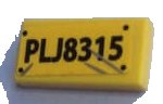 LEGO part Tile 1 x 2 with 'PLJ8315' and Silver Scratches Pattern (Sticker) - Set 75933 (3069pb0871)
