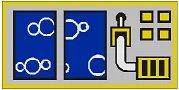 LEGO onderdeel Tile 1 x 2 with Blue Boxes and Bubbles Pattern (3069px26)