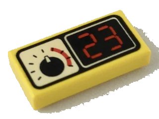LEGO onderdeel Tile 1 x 2 with Gauge and 23 Pattern (3069px9)