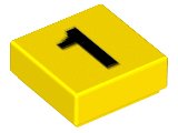 LEGO onderdeel Tile 1 x 1 with Black Number 1 Pattern (3070p01)