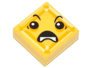LEGO onderdeel Tile 1 x 1 with Face with Open Downturned Mouth (Kryptomite) Pattern (3070pb114)