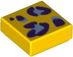 LEGO part Tile 1 x 1 with Bright Light Blue and Dark Purple Leopard Spots Pattern 3070pb215