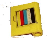 LEGO onderdeel Door 1 x 3 x 3 Right with 5 Color Vertical Stripes Pattern (Sticker) - Set 685 3192pb01