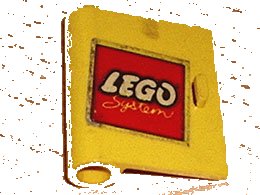 LEGO onderdeel Door 1 x 3 x 3 Left with Lego Logo Open O Style Pattern (Sticker) - Set 685 (3193pb02)
