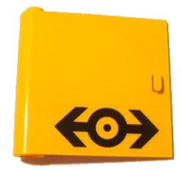 LEGO onderdeel Door 1 x 5 x 4 Left with Train Logo Black Pattern (Sticker) - Set 4564 (3195pb02)