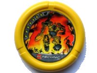 LEGO onderdeel Throwing Disk with Throwbot Blaster 7 Pips, LEGO Technic Logo, and Robot Running Pattern 32171pb060