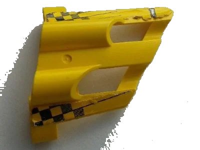 LEGO onderdeel Technic, Panel Fairing # 1 Large Short, Large Holes, Side A with Checkered Flags and Number 1 Pattern (Stickers) - Set 8445 (32190pb07)