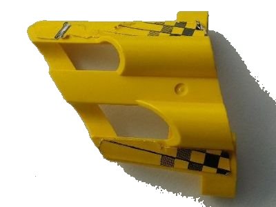 LEGO onderdeel Technic, Panel Fairing # 2 Large Short, Large Holes, Side B with Checkered Flags and Number 1 Pattern (Sticker) - Set 8445 (32191pb07)