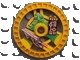 LEGO part Technic, Disk 5 x 5 - RoboRider Talisman Wheel, Laser Mold with Robot Pattern 32360pb01