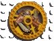 LEGO onderdeel Technic, Schijf 5 x 5 - RoboRider Talisman Wiel, Chain-Saw Mold met Robot Patroon 32362pb01