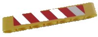 LEGO onderdeel Technic, Liftarm Thick 1 x 7 with Red and White Danger Stripes Pattern Model Left Side (Sticker) - Set 8053 32524pb026L