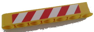 LEGO part Technic, Liftarm Thick 1 x 7 with Red and White Danger Stripes Pattern Model Right Side (Sticker) - Set 8053 (32524pb026R)
