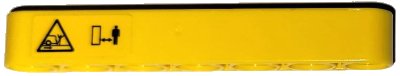 LEGO part Technic, Brazo de elevación Grueso 1 x 7 patrón señales de triángulo de advertencia Mantenga Distancia y Zona de Aplastamiento modelo lado derecho (Pegatina) - Set 42114 (32524pb070R)