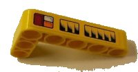 LEGO onderdeel Technic, Liftarm, Modified Bent Thick L-Shape 3 x 5 with Taillights and Air Vents Pattern Model Left Side (Sticker) - Set 42006 32526pb006L