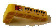 LEGO part Technic, Liftarm, Modified Bent Thick L-Shape 3 x 5 with Taillights and Air Vents Pattern Model Right Side (Sticker) - Set 42006 32526pb006R