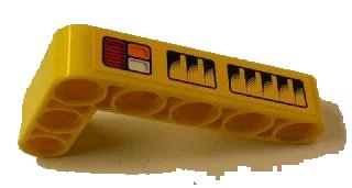 LEGO onderdeel Technic, Liftarm, Modified Bent Thick L-Shape 3 x 5 with Taillights and Air Vents Pattern Model Right Side (Sticker) - Set 42006 (32526pb006R)