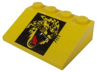 LEGO onderdeel Slope 33 3 x 4 with Roaring Cheetah Head Pattern 3297px5