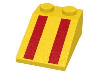 LEGO part Schräge 33 3 x 2 with Red Stripes Pattern 3298p17