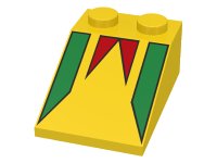 LEGO part Schräge 33 3 x 2 con Motivo Bandierina FreeStyle Verde e Rossa 3298p19