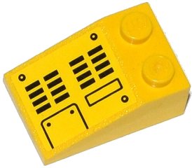 LEGO part Schräge 33 3 x 2 con Griglia, Rivetti, e Botola Motivo (Adesivo) - Set 70814 (3298pb056)