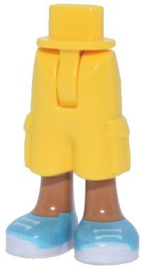 LEGO part Mini Doll Hips and Trousers Cropped Large Pockets with Molded Medium Nougat Legs and Printed Medium Azure Shoes with White Laces and Soles Pattern - Thin Hinge 35216bc00pb004