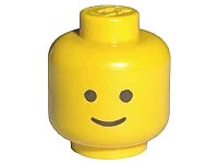 LEGO part Minifigure, Head Standard Grin Pattern - Solid Stud 3626ap01