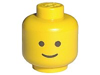 LEGO onderdeel Minifigure, Head Standard Grin Pattern - Solid Stud (3626ap01)