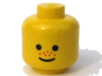 LEGO onderdeel Minifigure, Head Standard Grin and Red Nose Freckles Pattern - Solid Stud 3626apx124