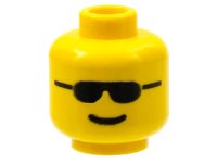 LEGO part Minifigure, Head Glasses with Black Sunglasses and Standard Grin Pattern 3626p04