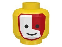 LEGO onderdeel Minifigure, Head Face Paint Islander with Red and White War Paint Pattern 3626p3j