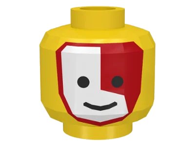 LEGO onderdeel Minifigure, Head Face Paint Islander with Red and White War Paint Pattern (3626p3j)
