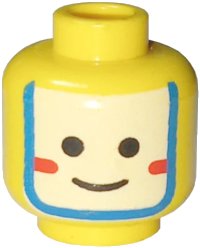 LEGO part Minifigure, Head Face Paint Islander with White and Blue War Paint Pattern 3626p3k