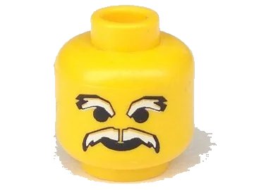 LEGO onderdeel Minifigure, Head Moustache Ice Planet White and White Eyebrows Pattern (3626p61)