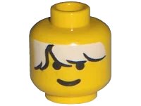 LEGO part Minifigure, Head Male White Bangs Messy Hair Pattern 3626p62