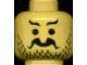 LEGO onderdeel Minifigure, Head Moustache Curly and Split, Short Wavy Eyebrows, Stubble Pattern (3626pb0018)