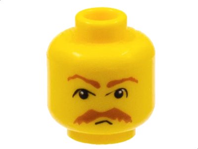 LEGO onderdeel Minifigure, Head Moustache HP Brown Bushy Moustache and Eyebrows Pattern (3626pb0041)