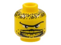 LEGO part Minifigure, Head Moustache Thin, Goatee, Long Eyebrow, Stubble Pattern 3626pb0112