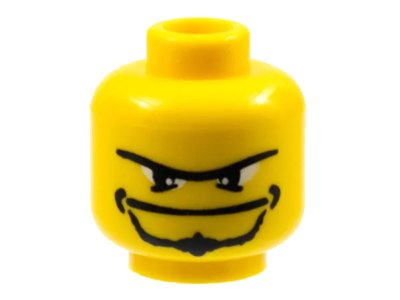LEGO onderdeel Minifigure, Head Beard with Goatee, Unibrow and Eye Whites Pattern (3626pb0161)