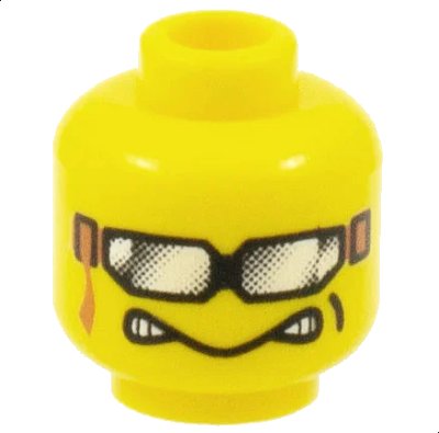 LEGO onderdeel Minifigure, Head Goggles with Strap, Dimple, Determined with Teeth on Ends Pattern (3626pb0189)