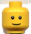 LEGO onderdeel Minifigure, Head Male Thin Grin, Black Eyes with White Pupils, No Eyebrows Pattern (3626pb0195)