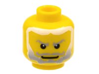 LEGO part Minifigure, Head Beard Gray Fading to White Hair, White Pupils Pattern (King Mathias) 3626pb0222
