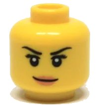 LEGO onderdeel Minifigure, Head Female with Pink Lips, Eyelashes and White Pupils Pattern (3626pb0513)